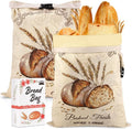 2 Pack Beeswax Bread Bags for Homemade Bread, Sourdough Storage XL 17"x13" | Reusable Bees Wax Bread Bag & Keeper, Natural Linen with Premium Box for Home Baking, Freezer Storage & Outdoor Use