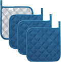 Joyhalo 4 Pack Pot Holders for Kitchen Clearance | Cotton Oven Holder with Great Heat Resistance, Potholders Sets for Kitchen, Countertops, Hot Pots and Pans, Federal Blue