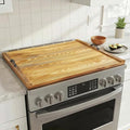 Noodle Board Stove Cover with Handles, Bamboo Wood Stove Top Covers for Electric Stove & Gas Burners, 30" x 22" Stovetop Cover, Rustic Kitchen Decor, for Countertop/Sink Cover/RV (Brown)