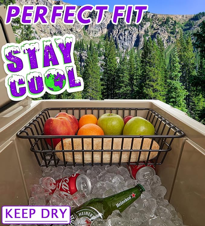 2-Pack Cooler Basket for YETI Tundra Haul, Double Cooler Rack for Double Storage, Dry-Goods Basket for YETI Wheeled Coolers (Cooler NOT Included)