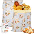 2 Pack Beeswax Bread Bags for Homemade Bread, Sourdough Storage XL 17"x13" | Reusable Bees Wax Bread Bag & Keeper, Natural Canvas with Premium Box for Home Baking, Freezer Storage & Outdoor Use