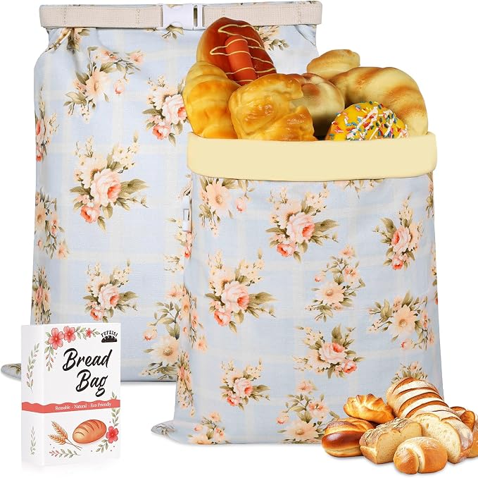 2 Pack Beeswax Bread Bags for Homemade Bread, Sourdough Storage XL 17"x13" | Reusable Bees Wax Bread Bag & Keeper, Natural Canvas with Premium Box for Home Baking, Freezer Storage & Outdoor Use