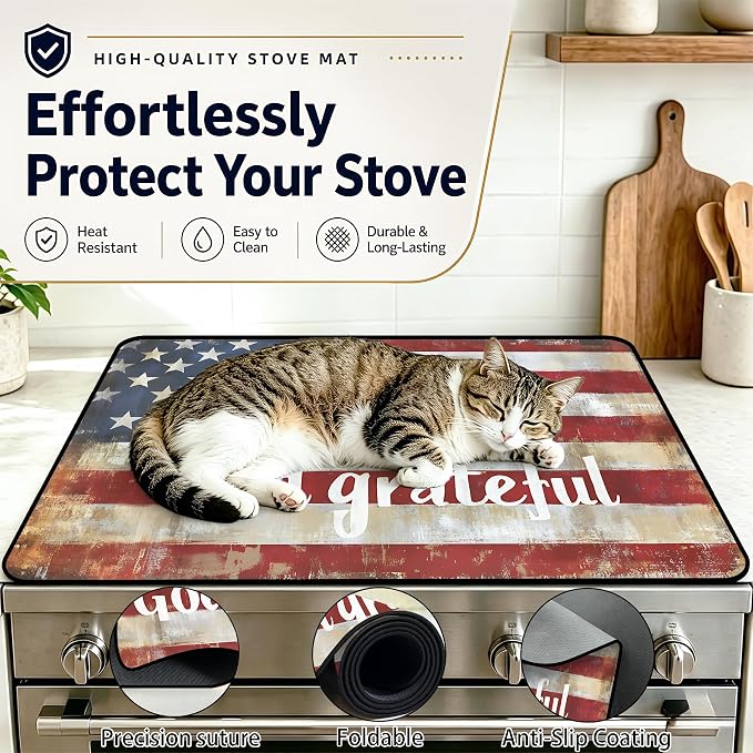 Stove Top Covers with A Non-slip Rubber Coating | protect Your Stove from Scratches, Extend Countertop Space, and Add A Classic Kitchen Touch