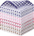 Kitinjoy Cotton 8 Pack Terry Kitchen Dish Cloths, Mix Colour | 12 x 12 Inches Super Soft and Absorbent Dish Rags, Quick Drying Dish towels for Washing Dishes
