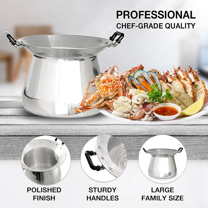 Sticky Rice Professional Thai Chef Grade Cookware Set Restaurant Quality Steamer Pot, Handcrafted Bamboo Wing Basket & Lid, 24” Grade 90 Cheesecloth, & Rice Paddle Ladle