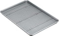 Amazon Basics Ceramic Nonstick Baking Sheet & Cooling Rack Set, Dishwasher Safe, Oven Safe, Half Sheet Size, Gray, 1-Pack