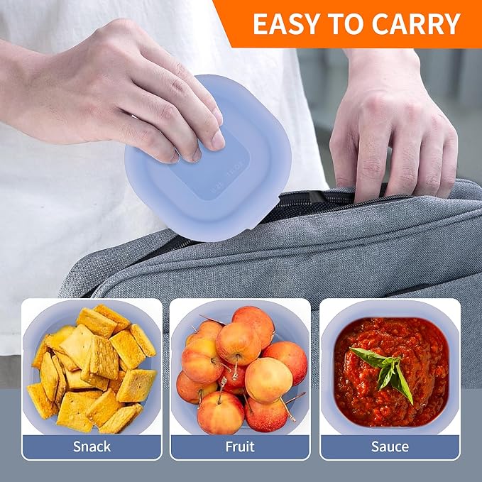 Air Fryer Egg Pan with Lid, 3 Pack Silicone Square Egg Molds, Nonstick 3 Inch Square Container for Sqaure Breakfast Egg - Blue