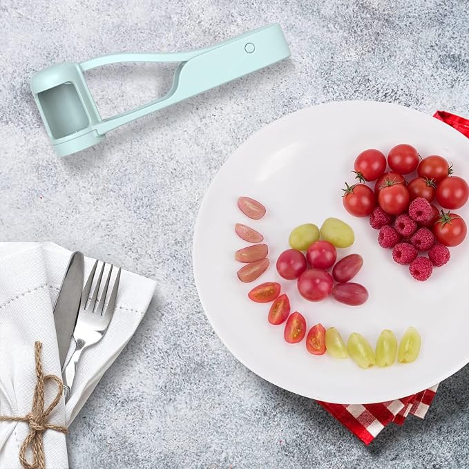 WhiteRhino Grape Cutter Grape Slicer for Toddlers,Grape Cherry Tomato Strawberry Cutter Quarter Slicer tool For Vegetable Fruit Salad Cake Decoration,Stainless Steel kitchen Gadget Fruit cutter