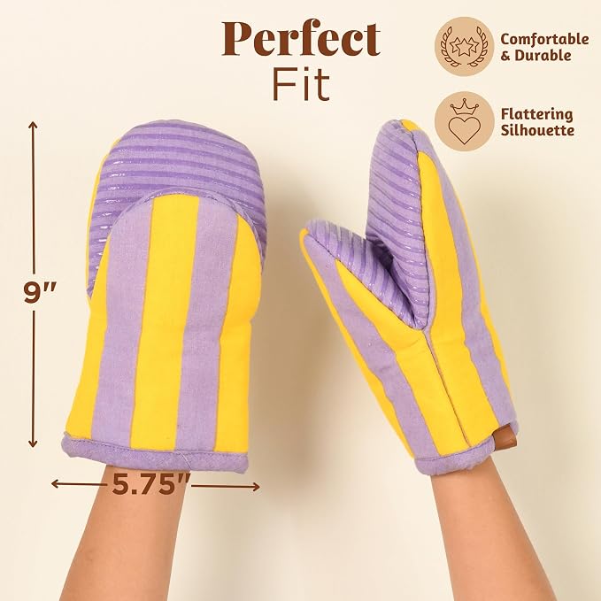 Folkulture Halloween Oven Mitts, Set of 2, Heat Resistant - (5.75"x9") | 100% Cotton, Non Slip, Heat Resistant, Silicone, Mini Mits with Hanging Loop, Kitchen Décor, Cooking Gifts, Halloween Décor