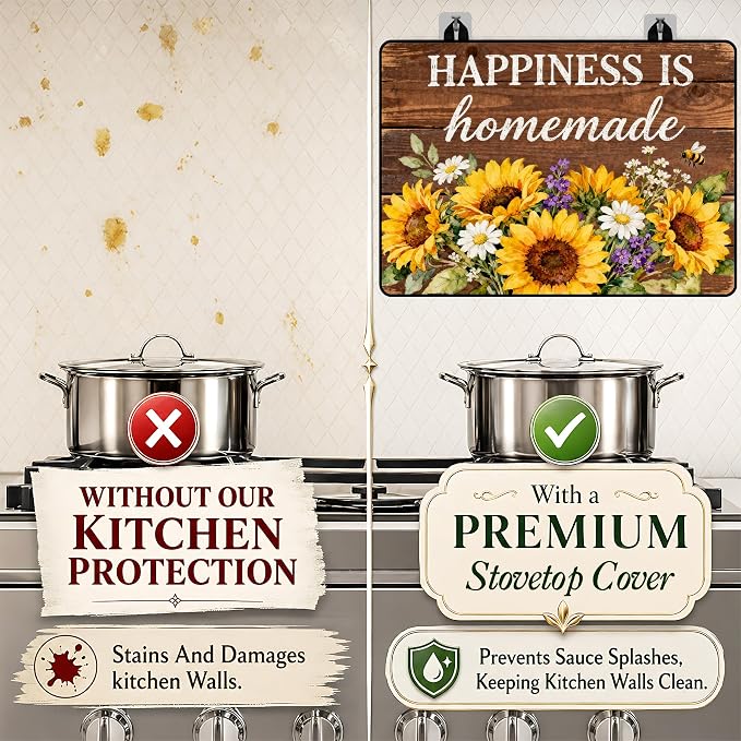 Stove Top Covers with A Non-slip Rubber Coating | protect Your Stove from Scratches, Extend Countertop Space, and Add A Classic Kitchen Touch