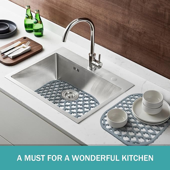 Silicone Kitchen Sink Protectors Mats - 12" 13" 14" 16" 18" 19" 21" 22" 24" 25" 26" 28" 30", Heat Resistant, Machine-wash (12”x11.5”)