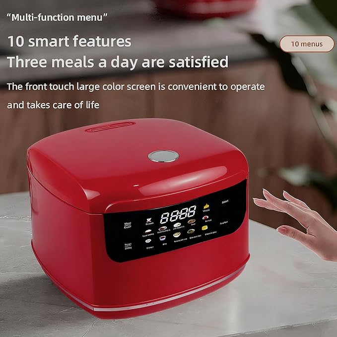 Smart Rice Cooker,Mini Electric Rice Cooker,6 Cups Cooked/3 Cups Uncooked | 10 Functions,400W Fast Cooker Non-Stick 2L 2.1Quart Rice Maker, 24 H Timer Delay and Auto Keep Warm for 1-3 peoples