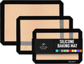 Zulay Kitchen Silicone Baking Mat Sheet Set (3 sizes) - Reusable Baking Mat Nonstick - Half Sheet Baking Mat For Oven (Black, 3 Pack)