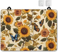 Vintage Sunflower Stove Top Covers for Electric Stove,Rustic Rose Butterfly Glass Top Stove Cover, Heat Resistant Range Covers for Electric Stove,Washable Countertop Mat, 28 x 20 Inch