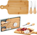 2 Sets Bridal Shower Favor Prizes Charcuterie Board,Bamboo Color | Bamboo Cheese Board with Knife Fork Thank You Tag, Gift Box for Guests, Valentines Wedding Baby Shower Party Favors