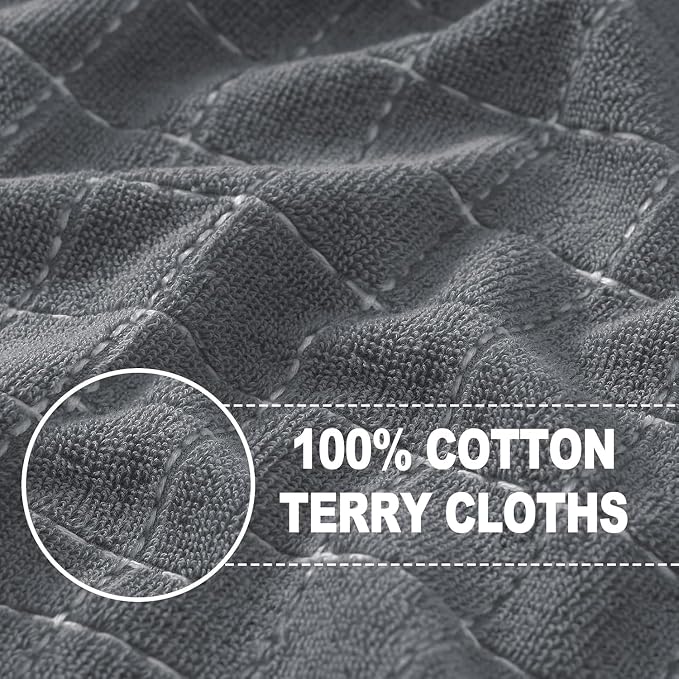 Homaxy 100% Cotton Terry Kitchen Towels, 5 Pack, Grey | Ultra Soft and Absorbent Dish Towels for Kitchen, Suitable for Drying and Washing Dishes