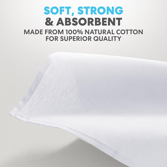 Simpli-Magic Flour Sack Kitchen Towels 24"x24" (12 Pack) – 100% Cotton, Lint-Free, High Absorbent Tea Towels – Perfect for Dish, Baking, Crafting