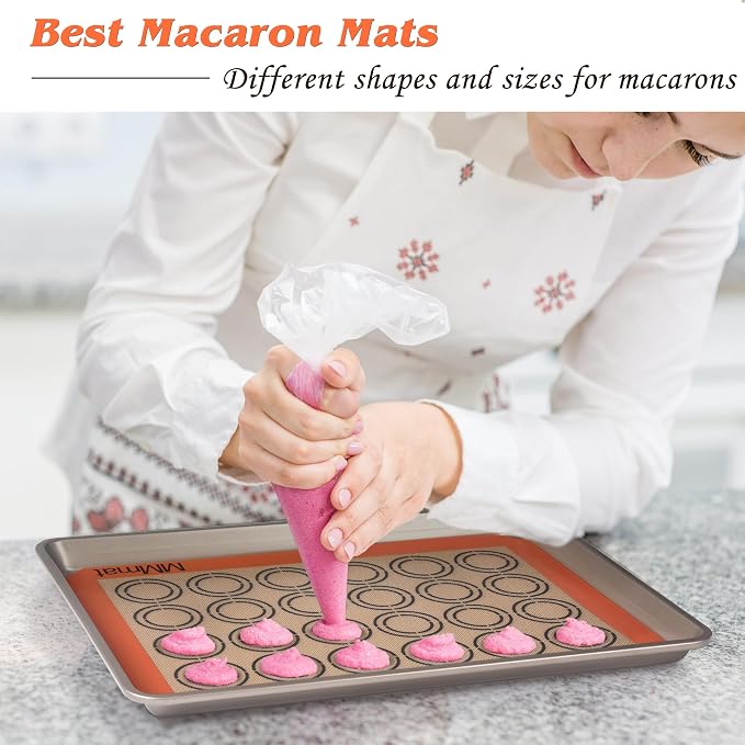 Best German Silicone Baking Mat, 2 Half Sheets Cookie Baking Mats | Non Slip Silicone Baking Sheet, Non Stick Reusable, BPA Free, PFOA Free, Non-toxic, Dishwasher Safe