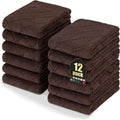 Homaxy 12 Pack Super Soft Absorbent Dish Towels, 10" x 20", Brown | Coral Velvet, Nonstick Oil Fast Drying Microfiber Cleaning Cloth, No Lint Dishcloths for washing and drying