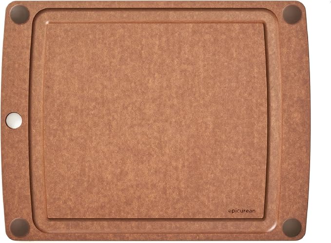Epicurean All-In-One Cutting Board with Non-Slip Feet and Juice Groove - Non-toxic, Dishwasher Safe, Made in the USA, 14.5" x 11.25", Nutmeg