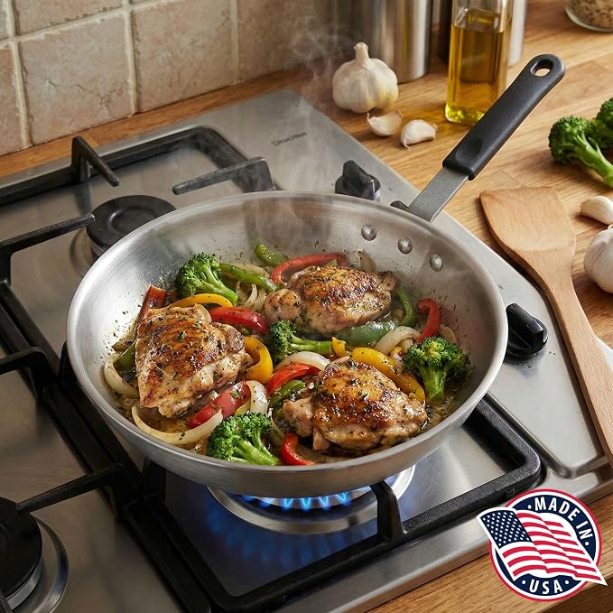Alegacy Eagleware Fry Pan, Commercial Aluminum Frying Pan, 3004 Alloy, EagleGrip Handle, Heavy Gauge, NSF (12" Fry Pan)