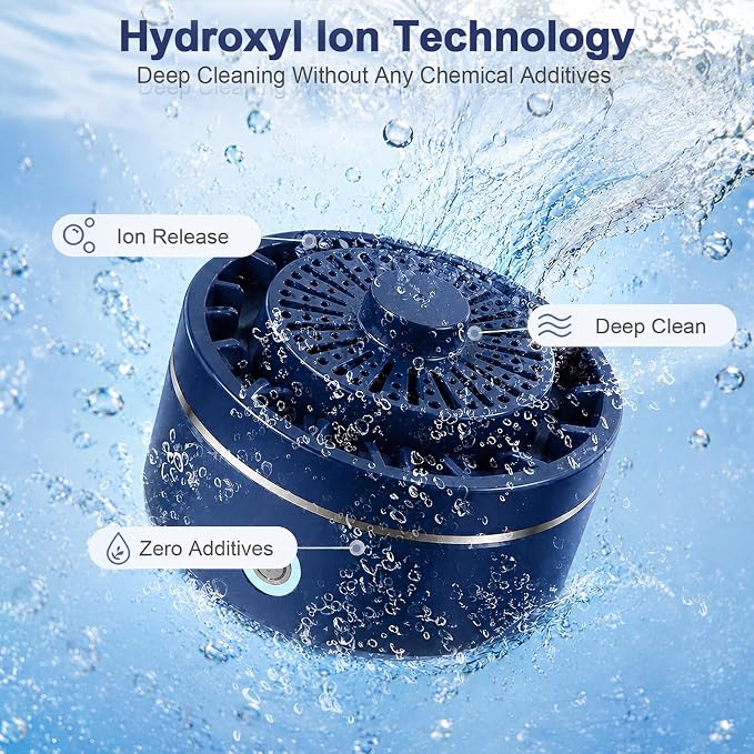 AZ GOGO Produce Cleaner Device, Fruit and Vegetable Wash Machine, Automatic Fruit Washer, 2026 New Ti Electrolysis IPX7 Waterproof Wireless Automatic Portable Food Purifier (Blue)