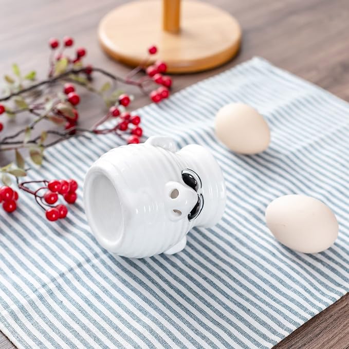 Funny Egg Separator Kitchen Gadget, Cartoon Ceramic Egg White and Yolk Separator Mug, Dishwasher Safe, Creative Gag Gift Fun White Elephent Gift