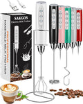 Milk Frother Wand Rechargeable Handheld Electric Whisk 3 Speed Adjustable | Coffee Frother Wand with 3 Stainless Whisks Electric Foam Maker Drink Mixer Blender for Latte Cappuccino Matcha Egg
