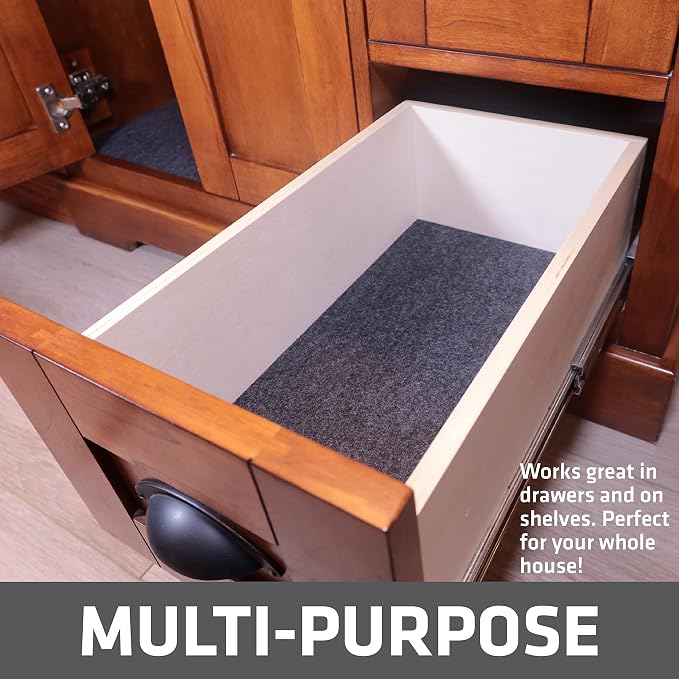 Drymate Premium Under Sink Mat, Waterproof Cabinet Protection Mats for Kitchen & Bathroom, Absorbent Shelf Liners, Slip-Resistant, Non-Adhesive, Machine Washable (USA Made)(24”x29”)(Charcoal)