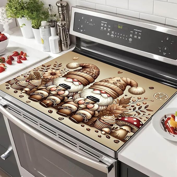 HOMETITUTE Gnomes Stove Top Cover 28x20 Diatomite Heat Resistant Mat