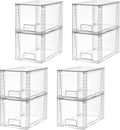 Vtopmart 8 Pack Large Stackable Storage Drawers,Clear Acrylic Drawer Organizers with Handles, Easily Assemble for Fridge, Bathroom,Kitchen Undersink,Cabinet,Pantry Organization and Storage | Acrylic Drawer Organizers, With Handles, Easily Assemble, For...