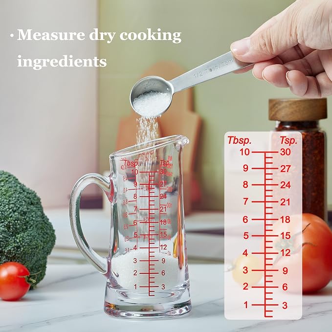 Ackers Glass Measuring Cup 5 Oz/150ml Shot Glass Measuring Cup with V-Spout,Insulated handle