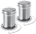 HOUSE AGAIN Tea Infuser, Extra Fine Mesh Tea Infusers for Loose Tea, 18/8 Stainless Steel Tea Strainer with Extended Chain Hook, Tea Steeper for Brew Tea, Spices & Seasonings Small × 2