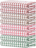 Nialnant 8 Pack Kitchen Towels, Dish Towels for Kitchen, 100% Cotton Dish Cloths for Washing Dishes, Quick Drying Reusable Cleaning Rag - 25 x 16 in