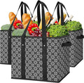 Reusable Grocery Bags 3 Pack, Foldable & Water Resistant Shopping Bags | Large Grocery Tote Bag Water Resistant Shopping Bags Foldable Grocery Bag for Clothes,Shoes and Picnic