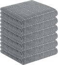 Homaxy 100% Cotton Terry Kitchen Towels, 6 Pack, Grey | Ultra Soft and Absorbent Dish Towels for Kitchen, Suitable for Drying and Washing Dishes