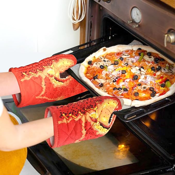 Lobster Claw Oven Mitts Quilted Cotton Lining Design Heat Resistant Crab Claw Gloves Microwave Oven Gloves Lobster Oven Mitts for Women Funny Oven Mitt Lobster Claw Gloves for Baking, BBQ, Grilling