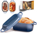 4.6-Quart Oval Dutch Oven for Bread Baking | 2 in 1 Enameled Cast Iron Bread Pan with Lid, Sourdough Baking Pan for a Crispy Crust, Seasalt