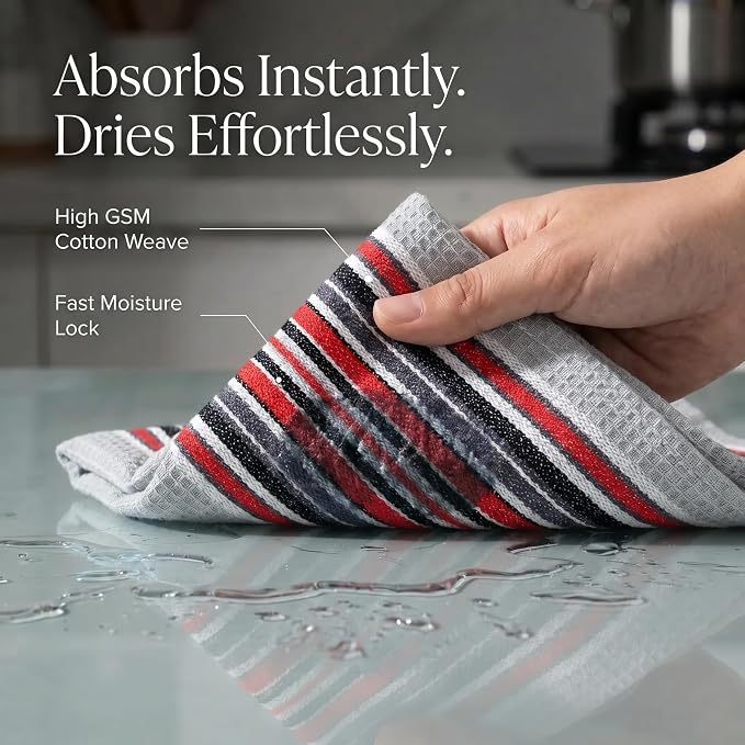 Urban Villa Kitchen Towels Cotton Dish Towels 20”x30” (Set of 6) Grey