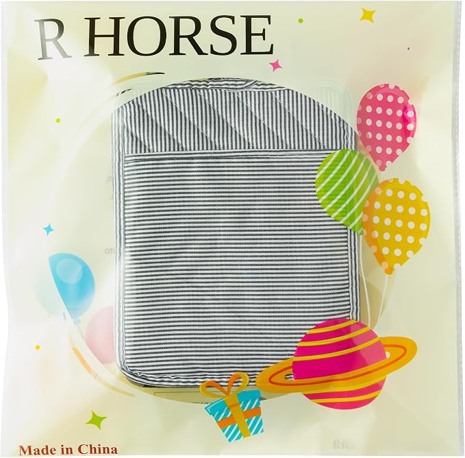R HORSE 6 Pack Black Gray Check Pot Holders with Pocket, 7''x 9'' | Cotton Plaid Kitchen Potholders, Heat Resistant Oven Mitts, Non-Slip Hot Pads Terry Cloth, Ideal for Cooking, Baking