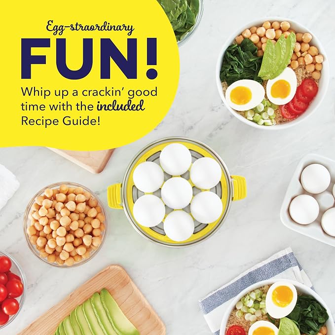 PEEPS & Dash Rapid Egg Cooker, Chick Omelette Mold, Yellow | Electric Egg Poacher, Boiler, Steamer & Omelette Maker Machine, Soft or Poached Eggs for Breakfast, Auto Shut-Off, BPA-Free