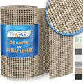 BAGAIL Non-Adhesive Shelf Liner, Thick Strong Grip Drawer Liners for Kitchen Cabinets, Heavy-Duty Easy Cut Cabinet Liners for Shelves, Pantry, Bathroom Cupboards - 12" x 20FT, Beige