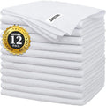 White Microfiber Cleaning Cloth -Pack of 12, Highly Absorbent Cleaning Rags, 16"X12" All Purpose Cleaning Towels for Housekeeping, Kitchen, Car, Lint Free and Reusable Microfiber Towels