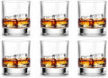 LUXU Whiskey Glasses,11 OZ Short Glass Tumbler,Lowball Glasses Set of 6 | Heavy Base Old Fashioned Rocks Glass for Scotch or Bourbon,Dishwasher Safe Glassware