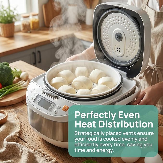 Angoily 2Pcs Plastic Rice Cooker Steamer Basket for 8.85" Rice Cooker 3L 5L | Steam Rack Insert Round Food Tray, Round Steaming Accessories, Veggie Rack Cooking Utensils, Buns Dumplings Kitchen Gadgets