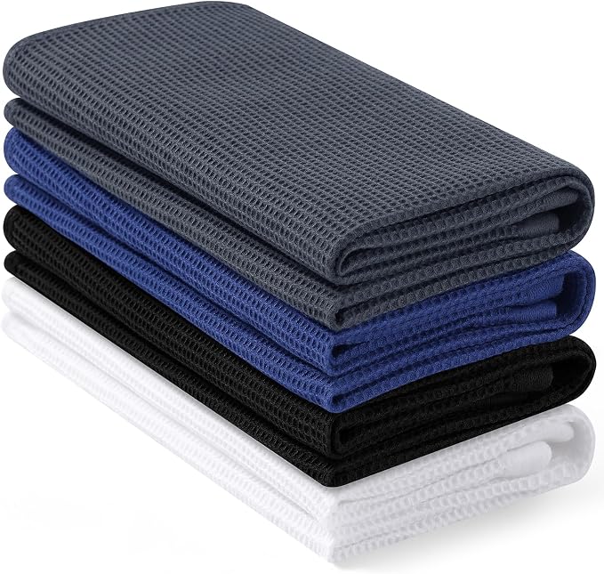 Homaxy 100% Cotton Waffle Weave Kitchen Towels, 4 Pack, Multiple Colour | Soft and Absorbent Dish Towels, 16 x 26 Inches Quick Dry Hand Towels