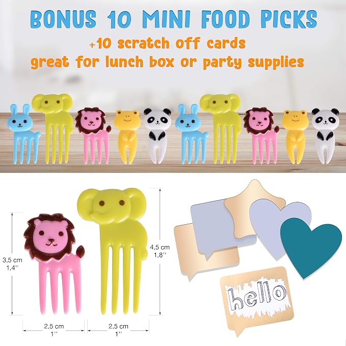 Sandwich Cutters for Kids, 20-Piece Set, 5 Kid Sandwich Cutters Shapes, 5 Vegetable Cutters Shapes, 10 Bento Deco