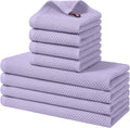 Homaxy 8 Pack 100% Cotton Kitchen Towels and Dishcloths Set, Lavender | 12 x 12 Inches and 13 x 28 Inches Kitchen Towels Set, Ultra Soft Absorbent Dish Cloths for Washing Dishes