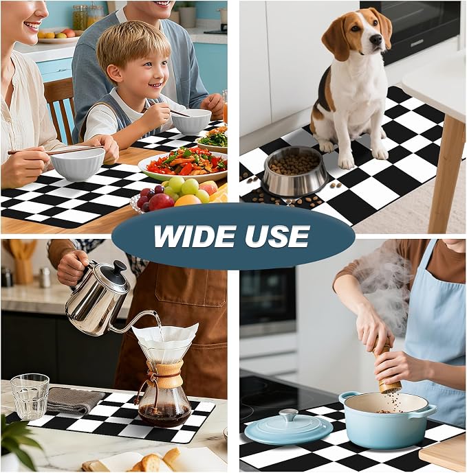 Dish Drying Mats for Kitchen Counter, Waterproof Coffee Mat for Countertop, Under Sink Mats, Coffee Bar Mat Accessories