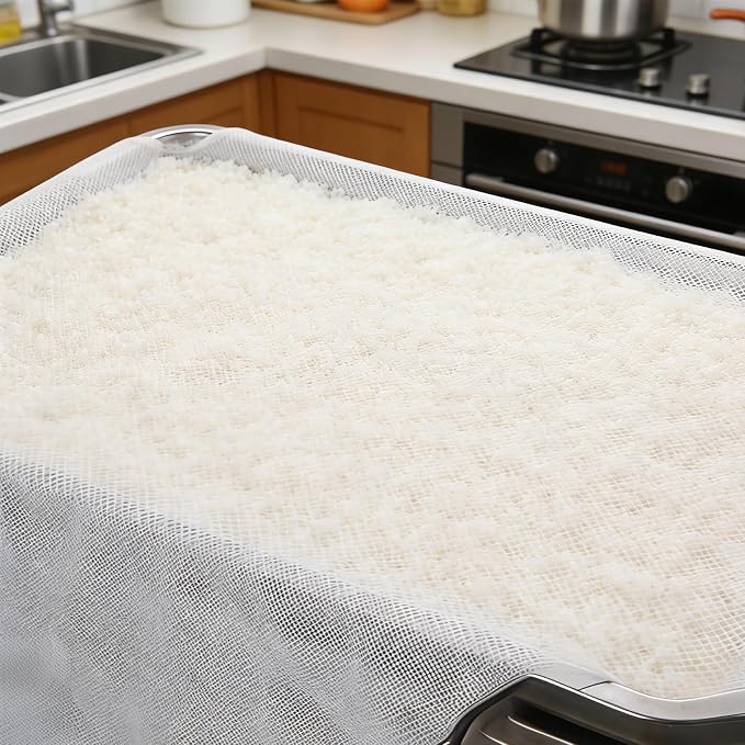 4 Pack 45.3"x 39.4" Sushi Rice Cooking Net | Non-Stick Rice Cooker Napkin, Fine Mesh Rice Cooker Napkins, Cooking Rice Steamer Cloths for Homes, Restaurants, Camping
